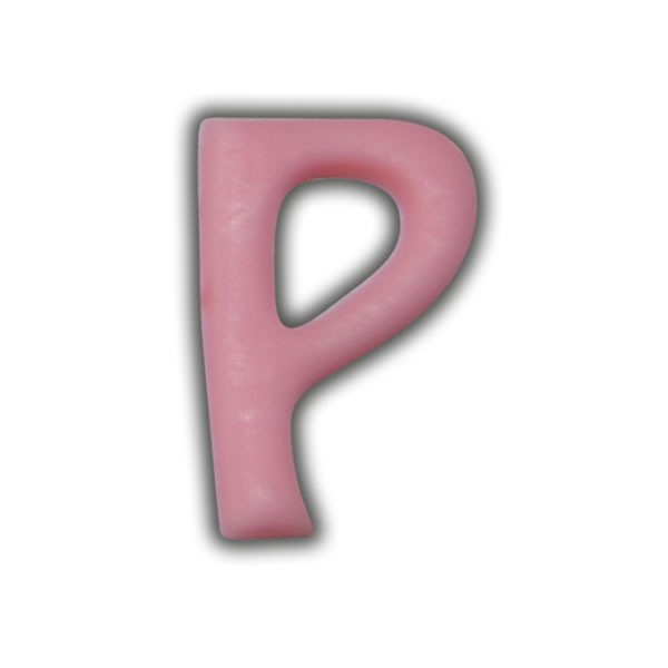 Einzelne Wachsbuchstaben "P" Rosa Test
