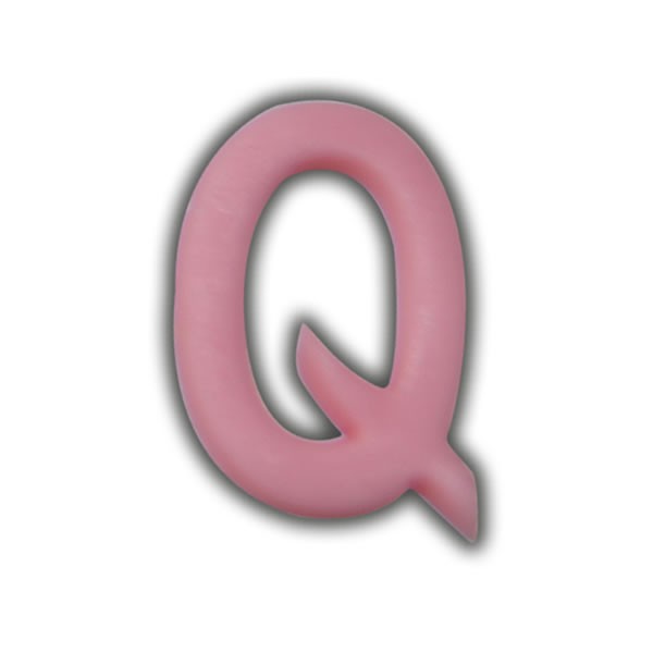 Einzelne Wachsbuchstaben "Q" Rosa Test