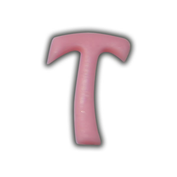 Einzelne Wachsbuchstaben "T" Rosa Test