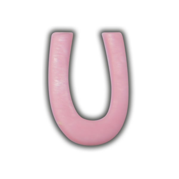 Einzelne Wachsbuchstaben "U" Rosa Test