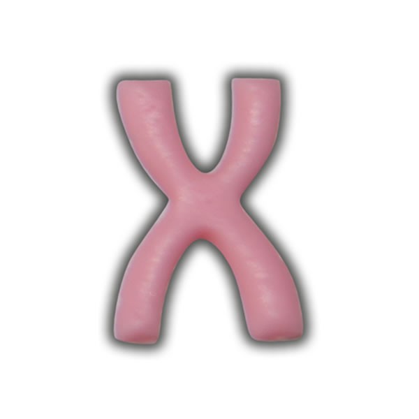 Einzelne Wachsbuchstaben "X" Rosa Test