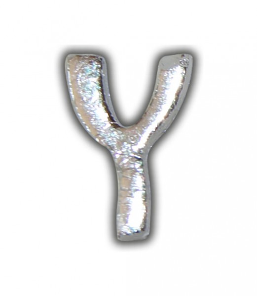 Kerzenbeschriftung-Wachsbuchstabe "Y" Silber-Moderne Schriftart Test