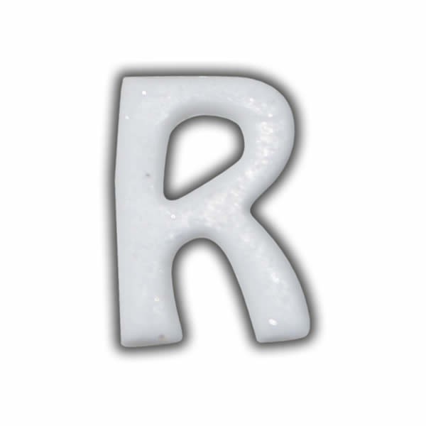 Wachsbuchstaben "R" Weiss für Vintage Kerzen Test