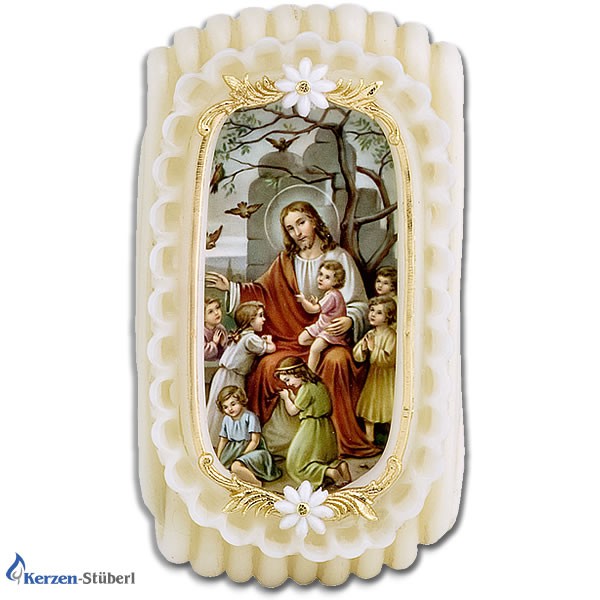 Wachsstock - Wachsstöckl Jesus mit spielnden Kindern