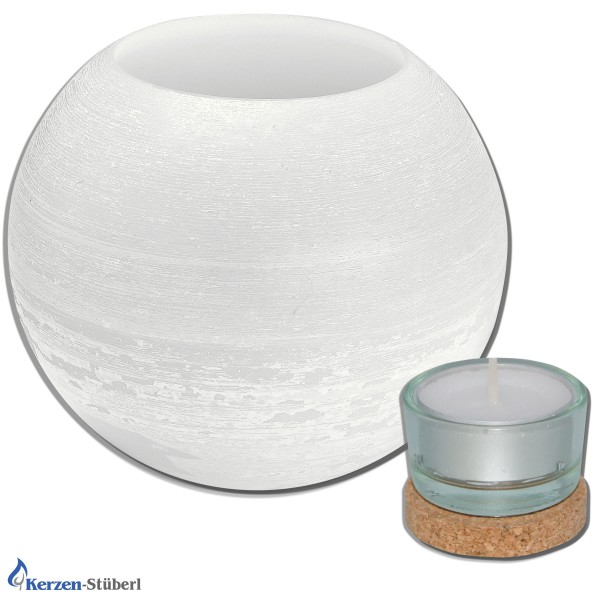 Wachswindlicht-Kugel "Weiß" 120 mm
