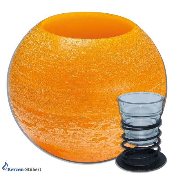 Wachswindlicht-Kugel "Orange" 200 mm