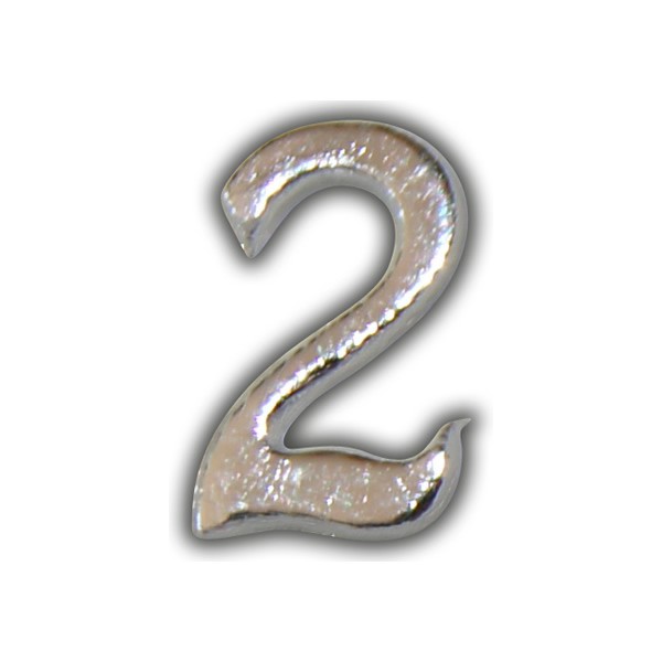Wachszahl "2" in Silber Test