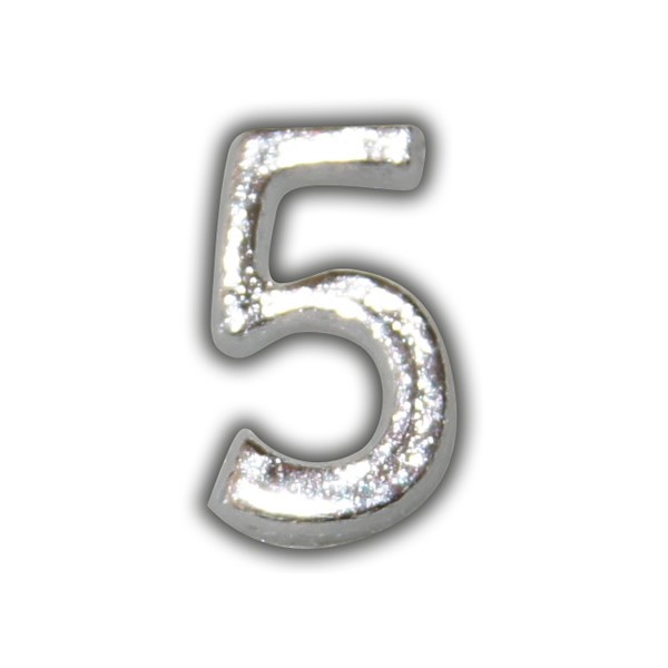 Wachszahl "5-Nummer 5" in Silber Test