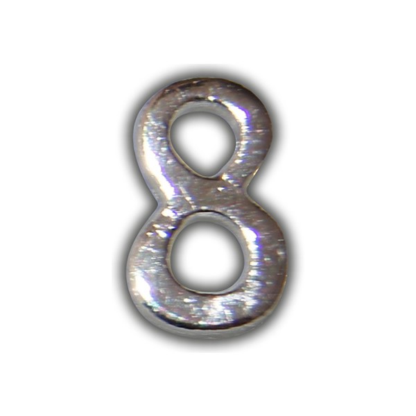 Wachszahl "8-Nummer Acht" in Silber Test