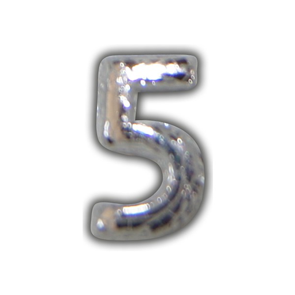 Wachszahl "5-Nummer Fünf" in Silber Test