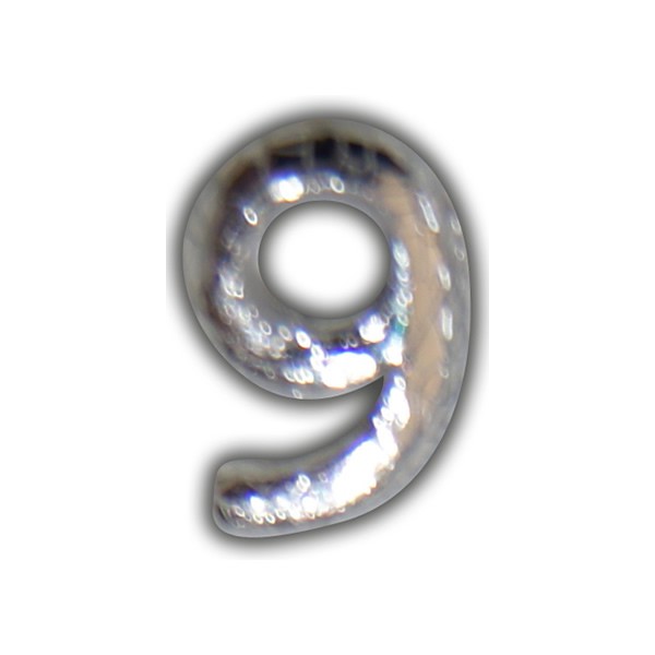 Wachszahl "9-Nummer Neunl" in Silber Test