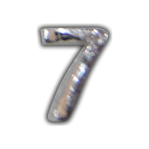 Wachszahl "7-Nummer Sieben" in Silber Test
