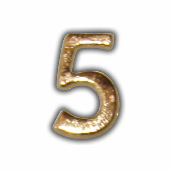 Wachszahl "5-Nummer Fünf" in Gold Test