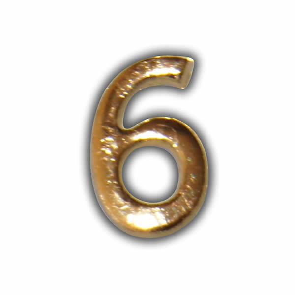 Wachszahl "6-Nummer Sechs" in Gold Test