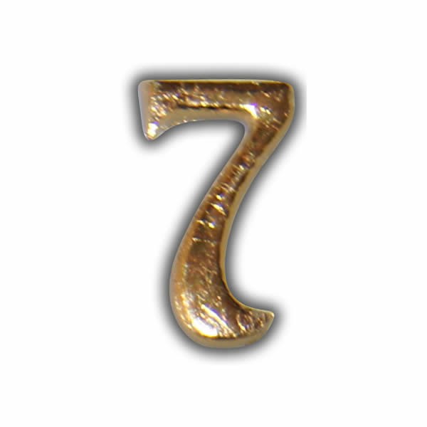 Wachszahl "7-Nummer Sieben" in Gold Test
