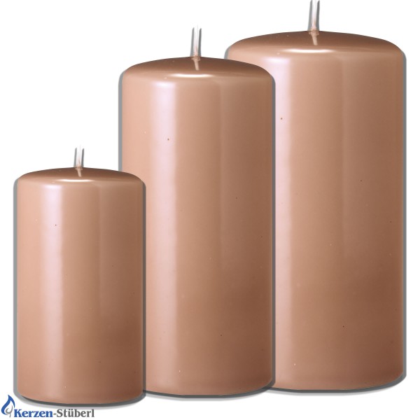 Nougatfarbene Weihnachtskerzen-Adventskerzen