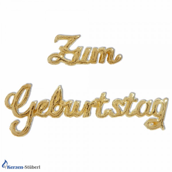 Zum Geburtstag-Wachs-Schriftzug